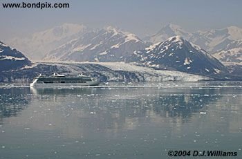 Cruise ship and glacier in Alaska