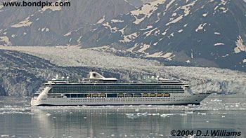 Cruise ship and glacier in Alaska