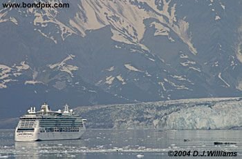 Cruise ship and glacier in Alaska