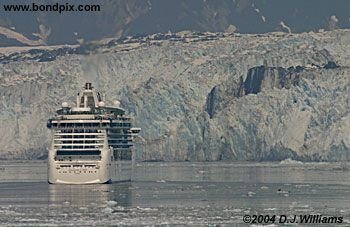 Cruise ship and glacier in Alaska