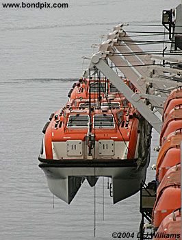 Lifeboat and tender of the cruise ship Oosterdam