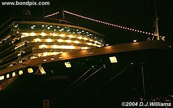 Cruise ship Oosterdam illuminated at night