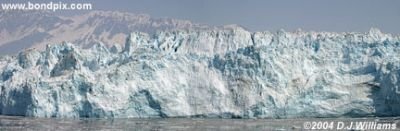 Panoramic view of the Hubbard Glacier in Yakutat bay, Alaska