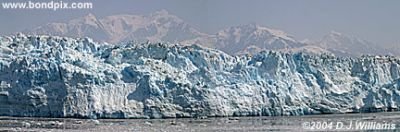 Panoramic view of the Hubbard Glacier in Yakutat bay, Alaska