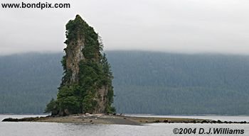 New Eddystone Rock, a volcanic plug, in Alaska