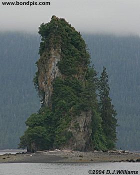 New Eddystone Rock, a volcanic plug, in Alaska