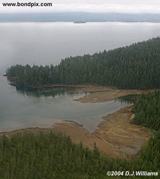 Aerial view of the landscape near Ketchikan Alaska