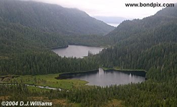 Aerial view of the landscape near Ketchikan Alaska