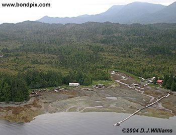 Aerial view of the landscape near Ketchikan Alaska