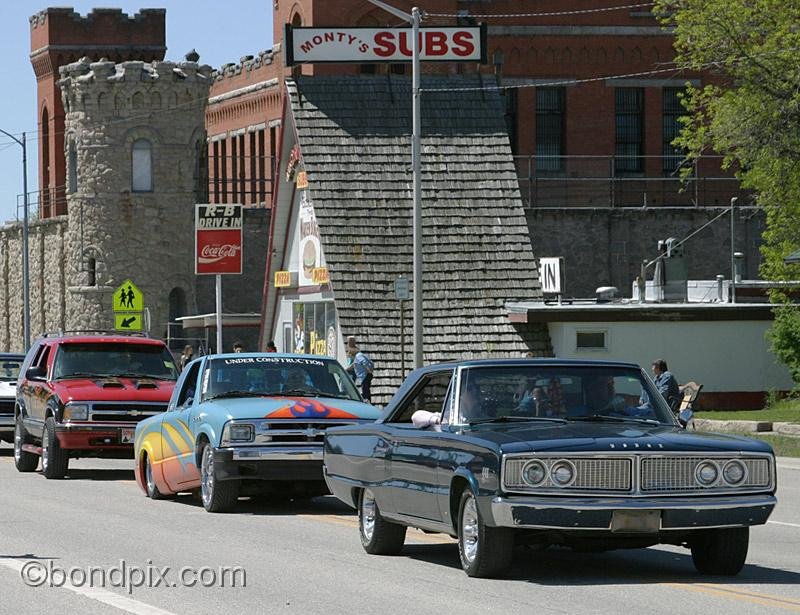 Deer-Lodge-Parade_14716.jpg - Classic vehicles, vintage and muscle cars and tractors drive along Main Street during the Territorial Days Parade in Deer Lodge Montana, June 14th 2008