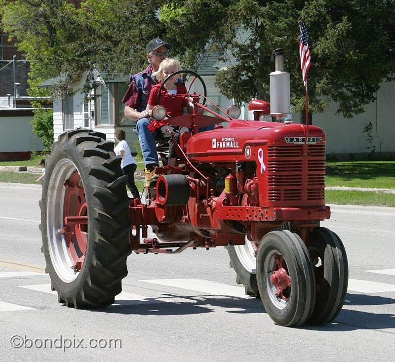 Deer-Lodge-Parade_14779.jpg - Vintage tractors drive along Main Street during the Territorial Days Parade in Deer Lodge Montana, June 14th 2008