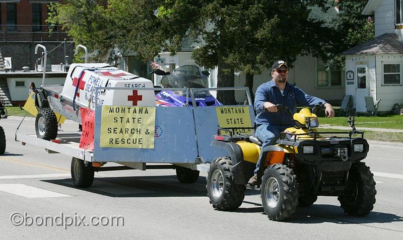 Deer-Lodge-Parade_14807.jpg - The Montana State Search and Rescue team drive along Main Street during the Territorial Days Parade in Deer Lodge Montana, June 14th 2008