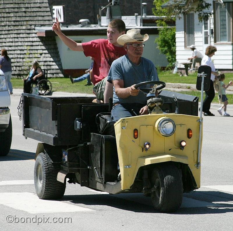 Deer-Lodge-Parade_14812.jpg - Classic vehicles, vintage and muscle cars and tractors drive along Main Street during the Territorial Days Parade in Deer Lodge Montana, June 14th 2008