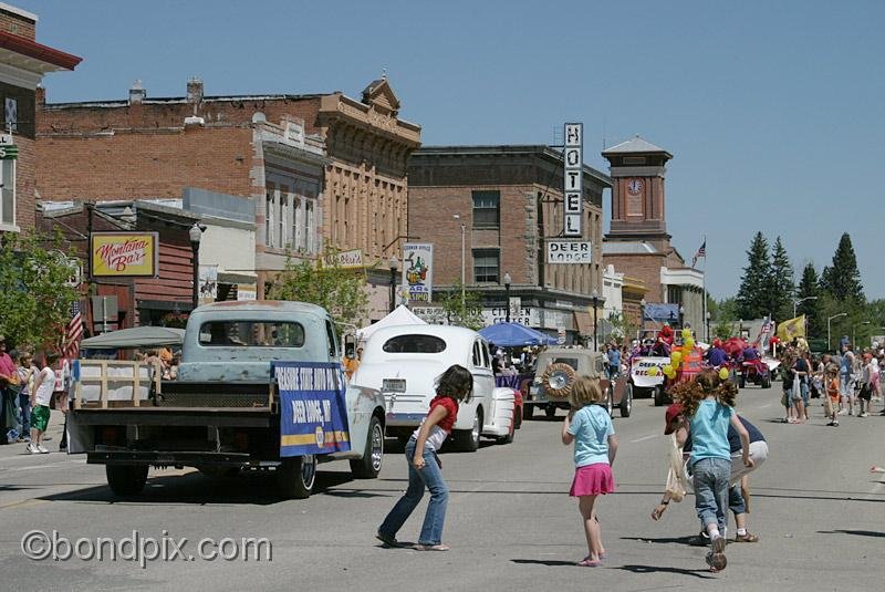 Deer-Lodge-Parade_14823.jpg - Classic vehicles, vintage and muscle cars and tractors drive along Main Street during the Territorial Days Parade in Deer Lodge Montana, June 14th 2008