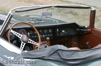 'Going to the Sun Rally' E-Type Jaguar car in Deer Lodge, Montana