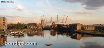 Millennium Dome from Docklands in London, England