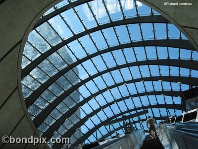 View from Canary Wharf underground station in London, England