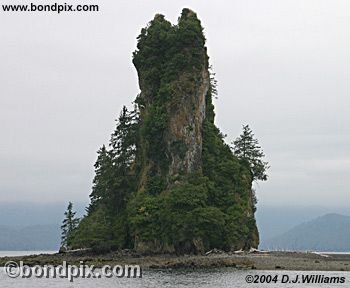 New Eddystone Rock, a volcanic plug, in Alaska