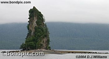 New Eddystone Rock, a volcanic plug, in Alaska