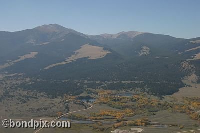 Aerial views over the Deer Lodge valley, Deer Lodge, Anaconda and Butte in Montana