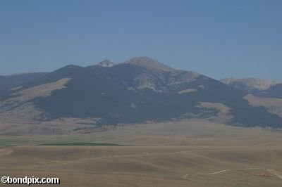 Aerial views of Mount Powell from the Deer Lodge valley, Montana