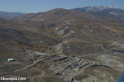 Aerial views of the smelter in Anaconda, Montana