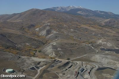 Aerial views of the smelter in Anaconda, Montana