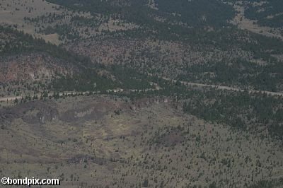 Aerial views over the Deer Lodge valley, Deer Lodge, Anaconda and Butte in Montana