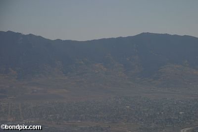 Aerial views over the Deer Lodge valley, Deer Lodge, Anaconda and Butte in Montana