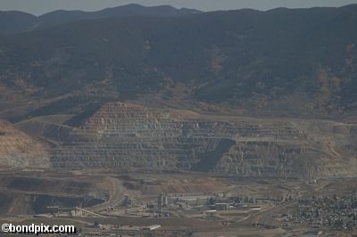 Aerial views over Butte in Montana