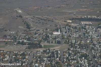 Aerial views over Butte in Montana