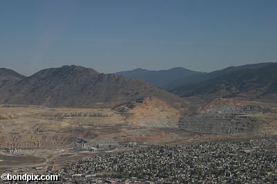 Aerial views over Butte in Montana