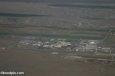 Aerial views over the Deer Lodge valley, Deer Lodge, Anaconda and Butte in Montana