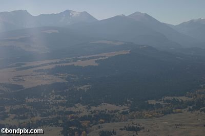 Aerial views over the Deer Lodge valley, Deer Lodge, Anaconda and Butte in Montana