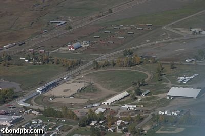 Aerial views over Deer Lodge in Montana