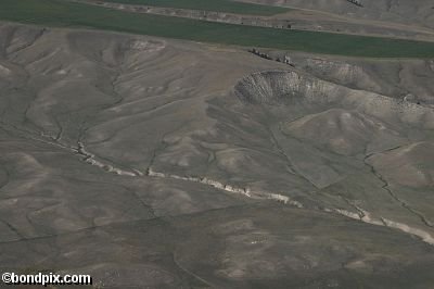 Aerial views over the Deer Lodge valley, Deer Lodge, Anaconda and Butte in Montana