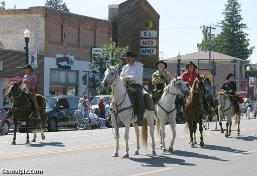 Parade along Main Street in Deer Lodge, Montana