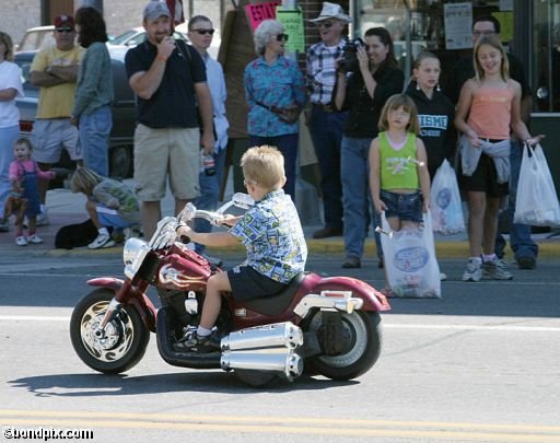 Parade along Main Street in Deer Lodge, Montana