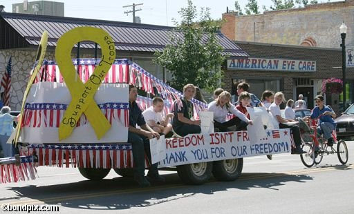 Parade along Main Street in Deer Lodge, Montana