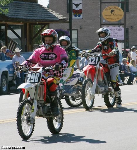 Parade along Main Street in Deer Lodge, Montana