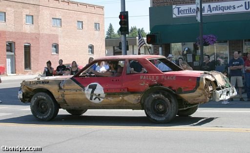 Parade along Main Street in Deer Lodge, Montana