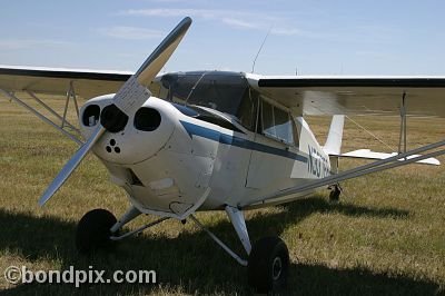 Aeronca Chief aircraft at the annual fly in at Pogreba Field, Three Forks, Montana