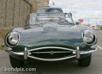 'Going to the Sun Rally' E-Type Jaguar car in Deer Lodge, Montana