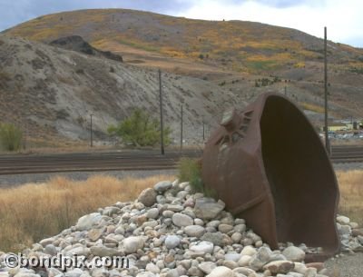 Mining equipment at the Smelter Stack site in Anaconda, Montana