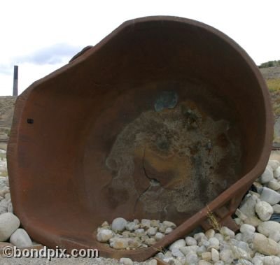 Mining equipment at the Smelter Stack site in Anaconda, Montana