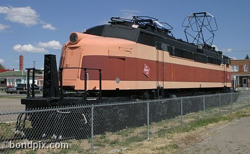 Deer Lodge Museums, Montana, Little Joe train engine E70 from the Milwaukee Railroad