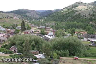 View of the old western town of Virginia City in Montana