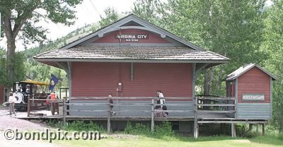 Virginia City Railroad Station on the Alder Gulch line in Montana