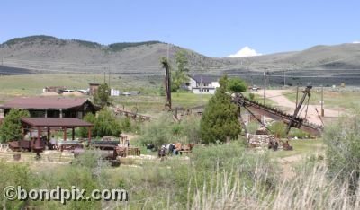 Mining equipment at the Wild West town of Nevada City in Montana