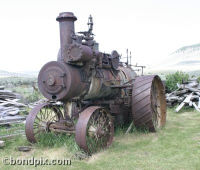 Old Steam Traction Engine in Nevada City in Montana